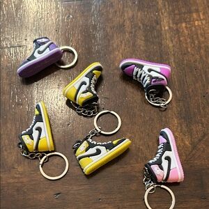 Nike Colorful Sneaker Keychains - Purple, Yellow, Pink